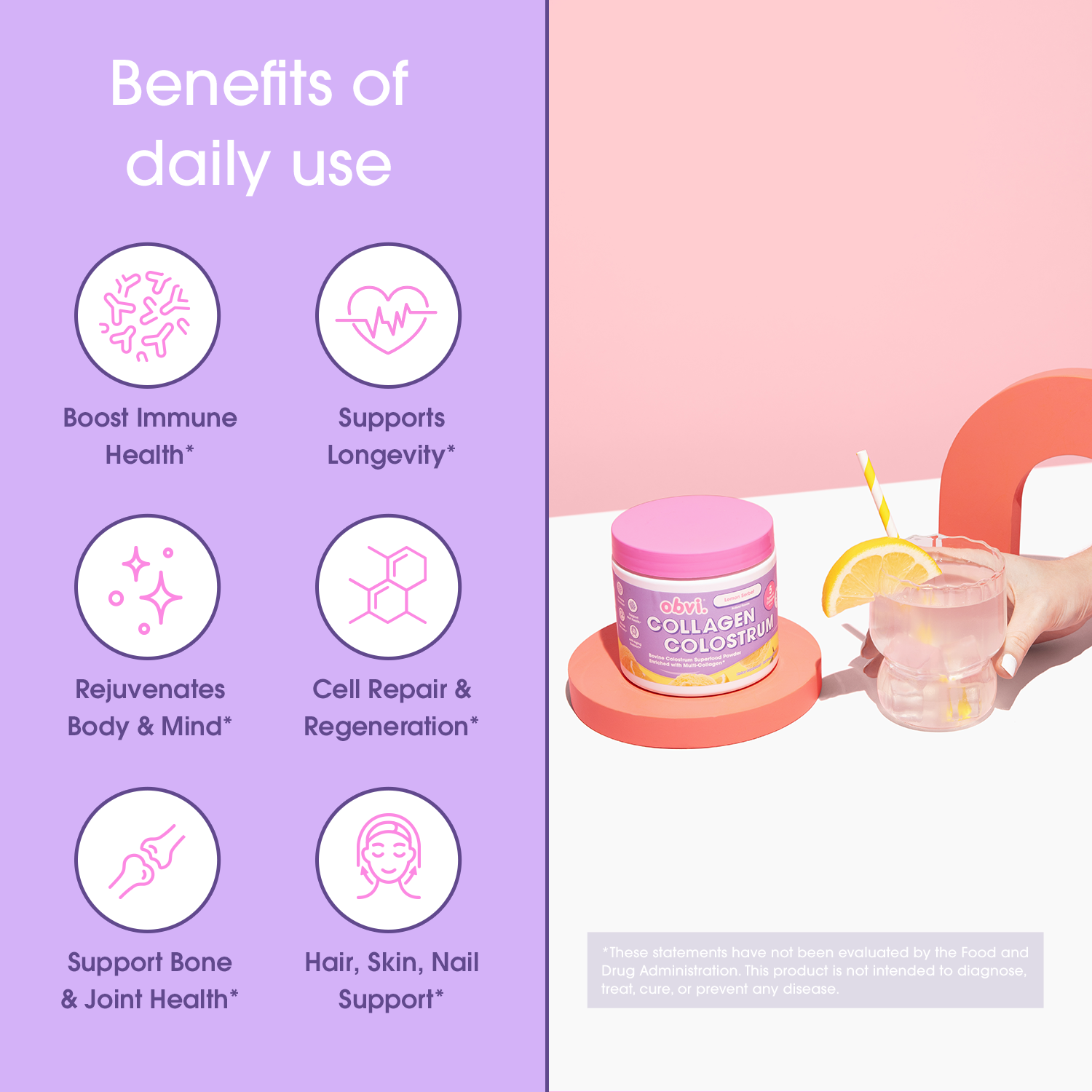 Obvi – Großhandel Nahrungsergänzungsmittel/Vitamin zum Einnehmen – Obvi Collagen Colostrum – Lemon Sorbet1