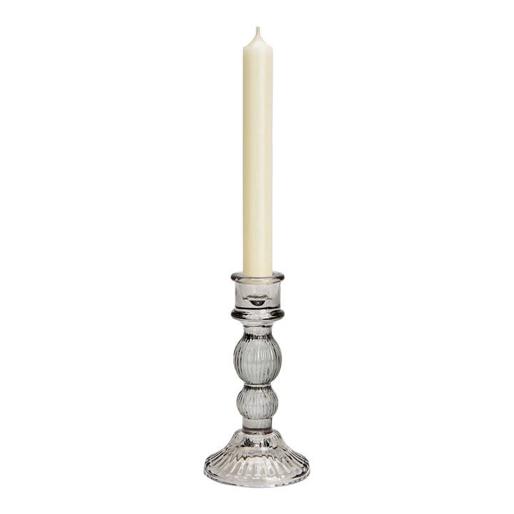 Wurm - Wholesale Candle Holder - Glass Candle Holder Grey (W/H/D) 8x15x8cm