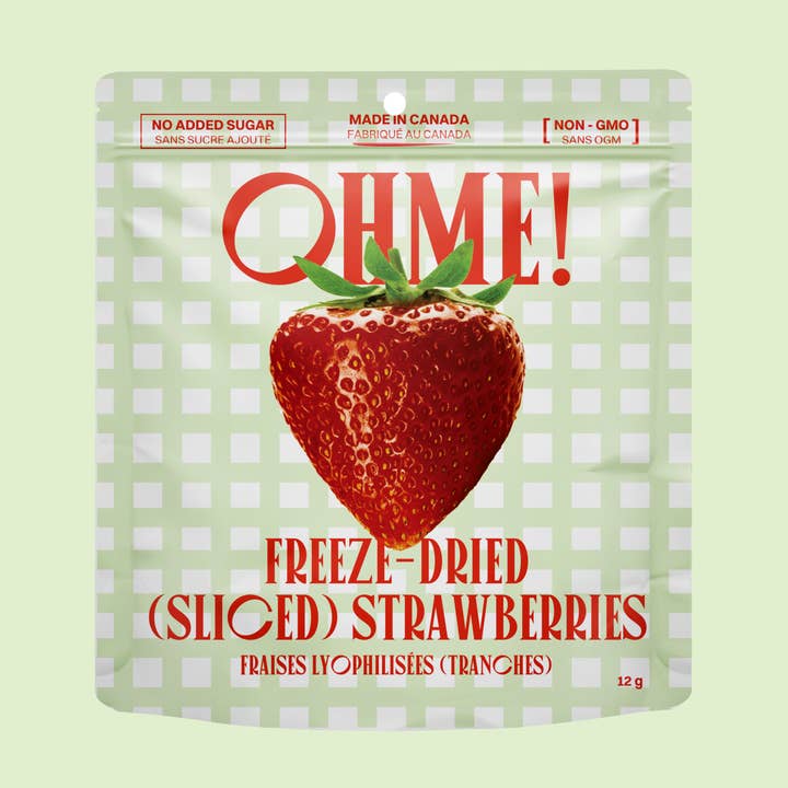 Frystorkade jordgubbar i snacksstorlek för wholesale av OHME! Foods