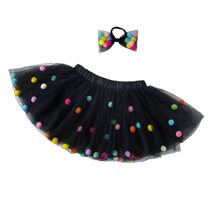 Tutu Joli LLC - Wholesale Tutu – Child - Tutu Skirt | Pom Pom Tutu & Bow Hair Tie 2PC Set |All Colors18