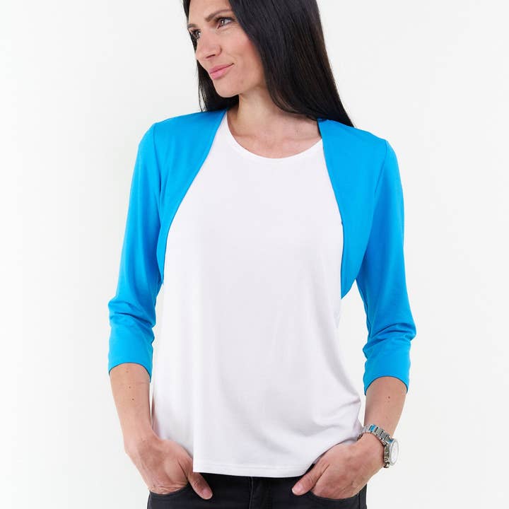 Bolero básico Seidel en turquesa para venta al por mayor de Friedrich Seidel GmbH