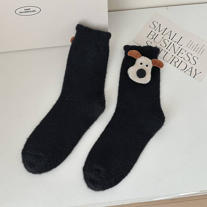 Tourtiwi - Wholesale Socks – Women's - Adorable Puppy Head Cozy Fluffy Winter Crew Socks1