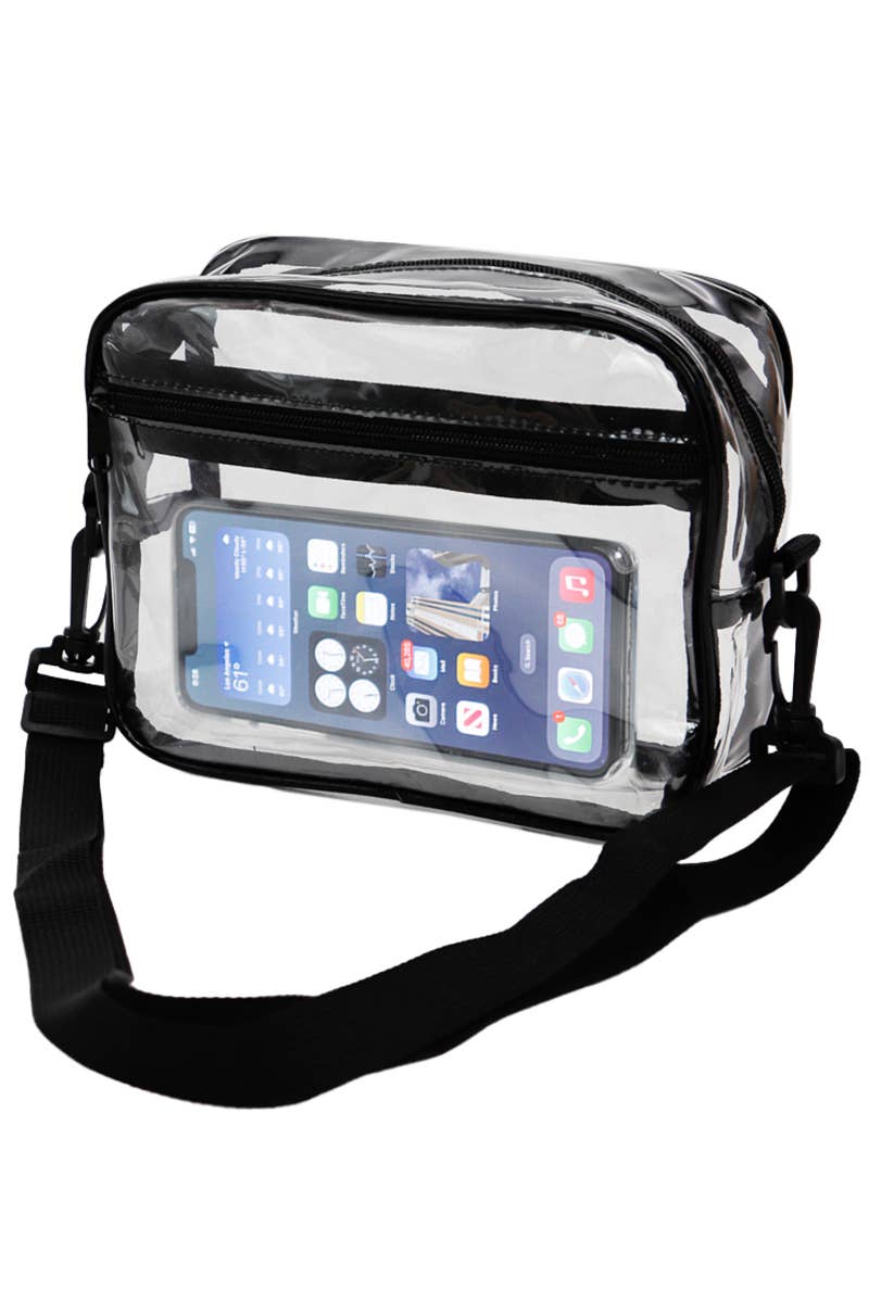 Cap Zone - Wholesale Crossbody Bag - Unisex - Clear PVC Crossbody Messenger Travel Bag1