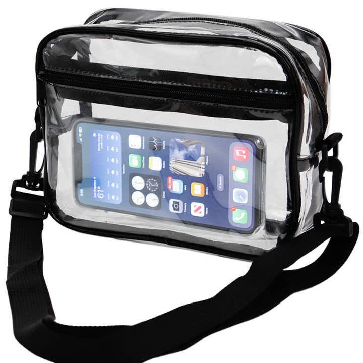 Cap Zone - Wholesale Crossbody Bag - Unisex - Clear PVC Crossbody Messenger Travel Bag1