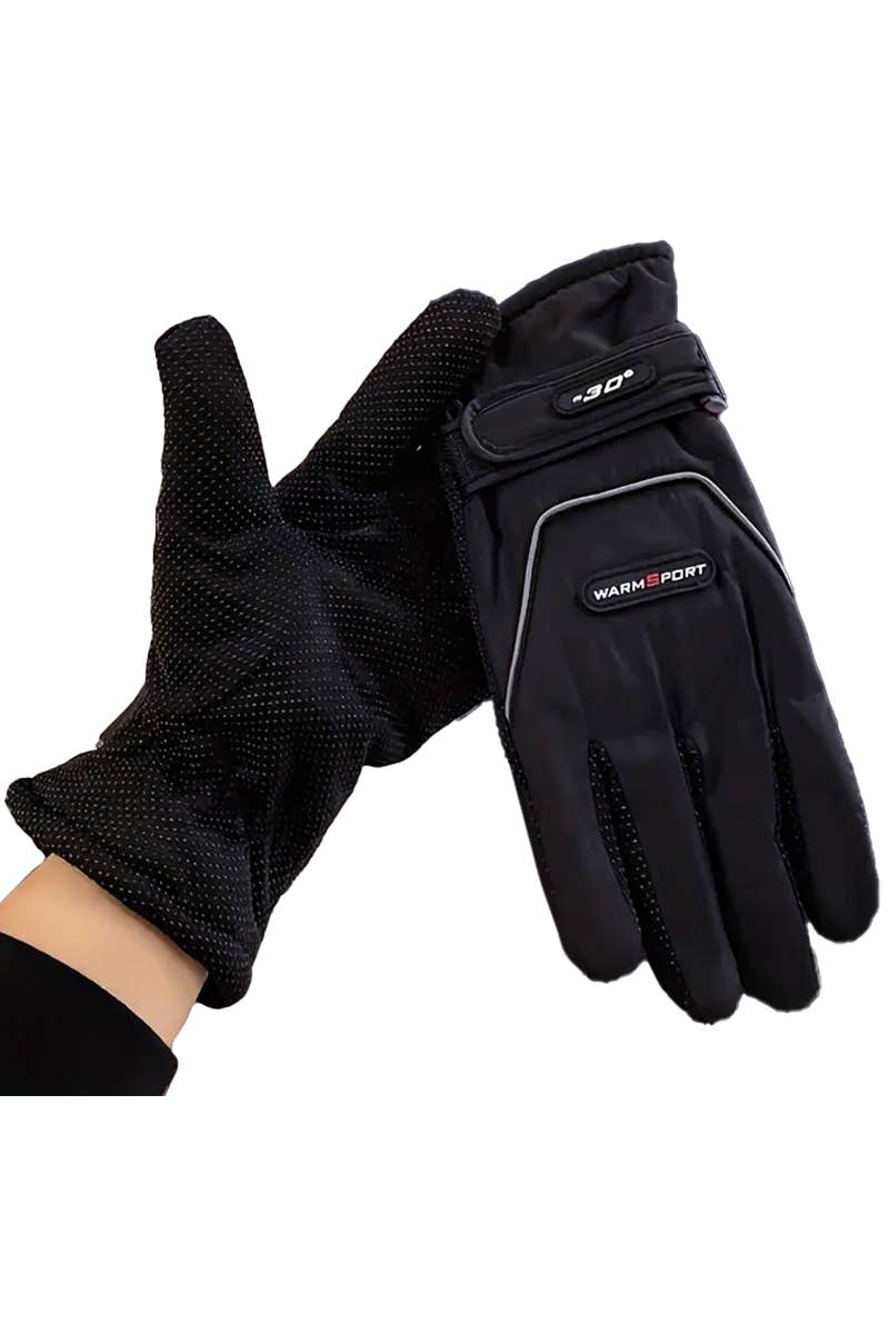 ASSORTITI Guanti da sci sportivi da uomo caldi, in colori neutri scuri, con logo in vendita all'ingrosso su Faire2