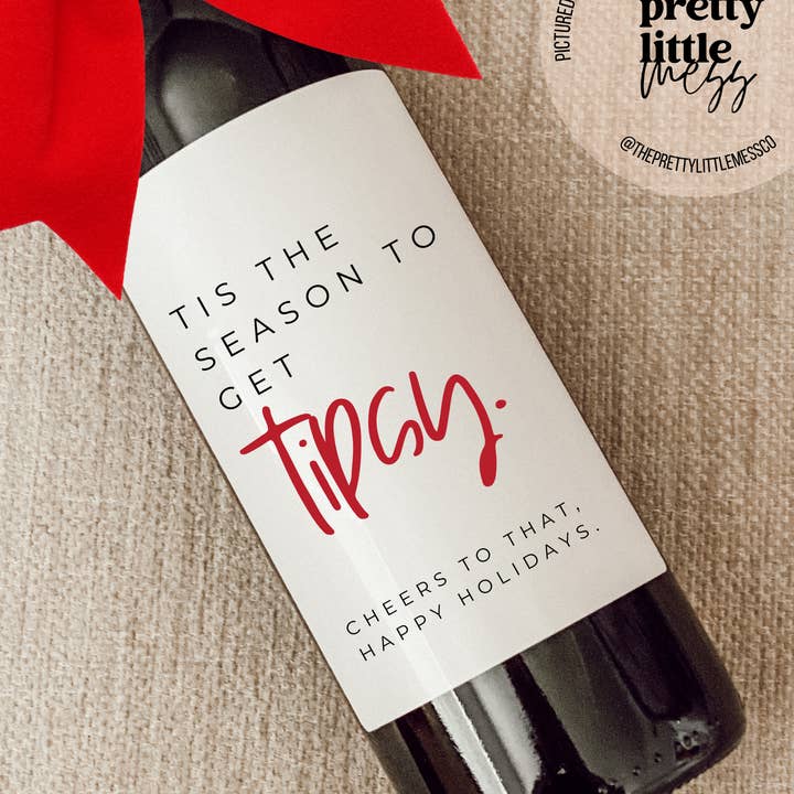 Étiquette de vin des Fêtes, cadeau de Noël, c'est la saison pour la vente par the pretty little mess