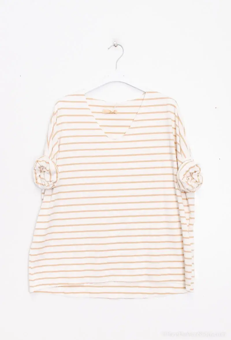 Mimi & Gogo - Vendita all'ingrosso Maglietta - Donna - Maglietta a righe taglia unica2