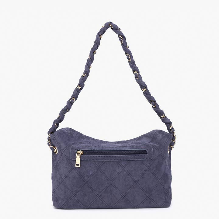 Jen & Co. - Wholesale Crossbody Bag - Women's - M2549 Dominique Faux Suede Quilted Shoulder Bag9
