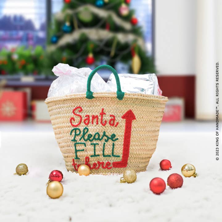 King Of Handmade - Wholesale Gift Bag - Christmas Straw Gift Basket _ Customized Santa Large Bag 7