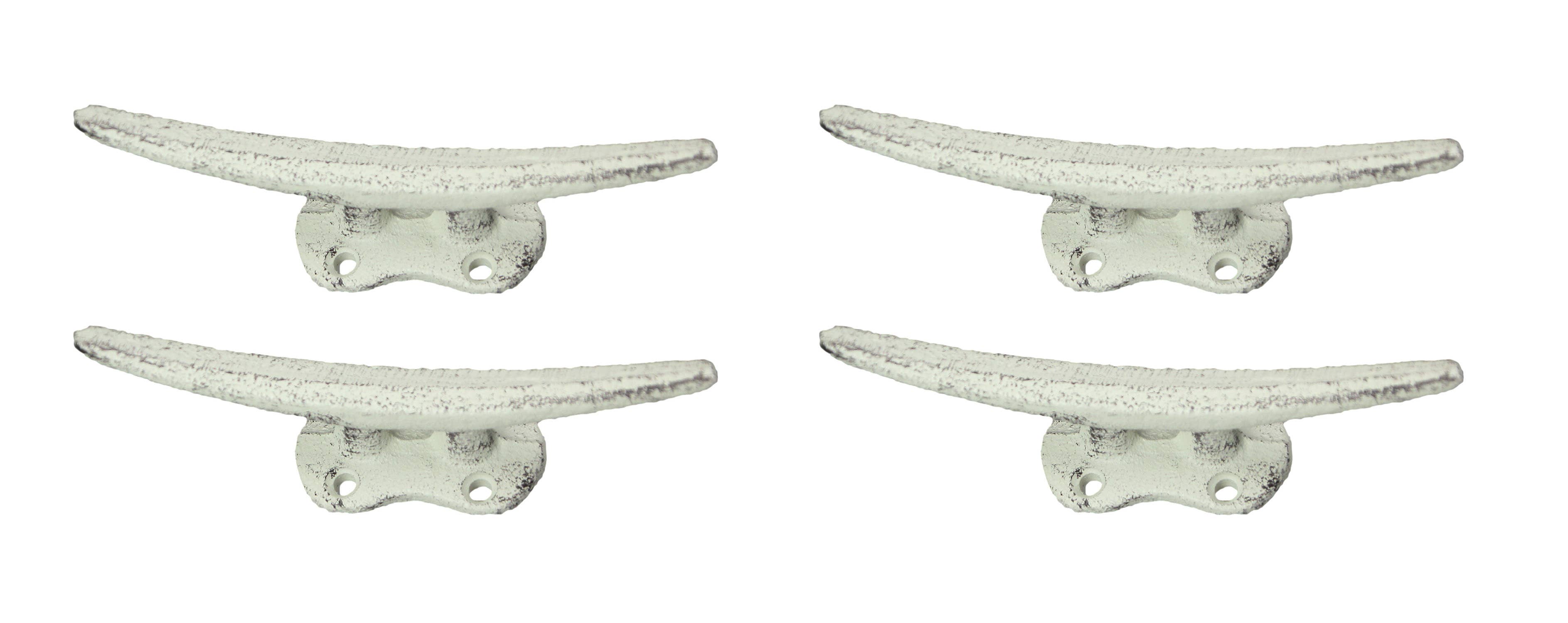 Zeckos - Wholesale Wall Hook - Set of 4 White Cast Iron Boat Cleat Wall Hooks0