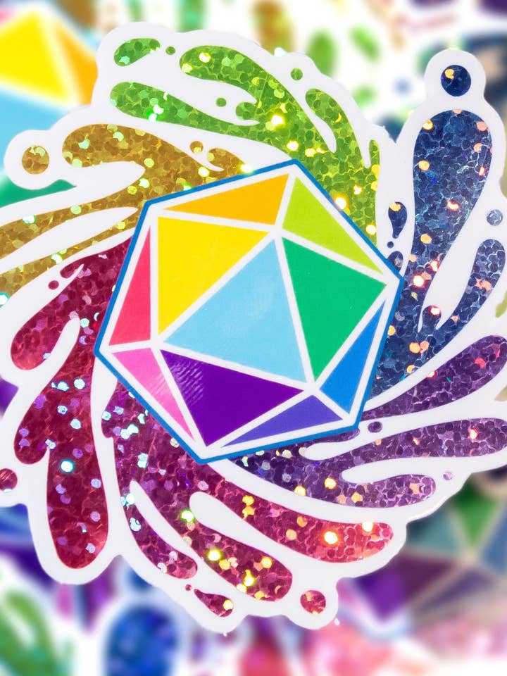 Glitter Rainbow Color Spray D20 Sticker for wholesale by Color Spray Creations