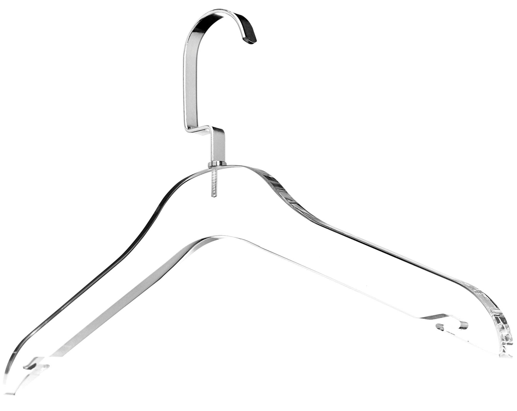 DesignStyles Home - Wholesale Clothes Hangers - Clear Acrylic Clothes Hangers with Silver Colored Hooks3