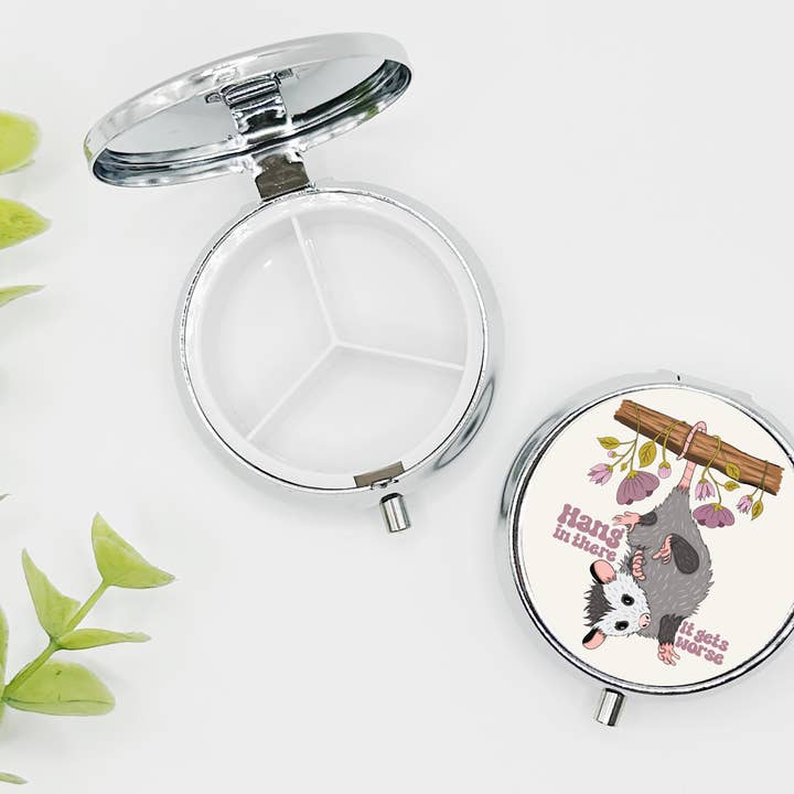Opossum Pill Box, Travel Pill Case, Possum for wholesale by Remember November, Inc