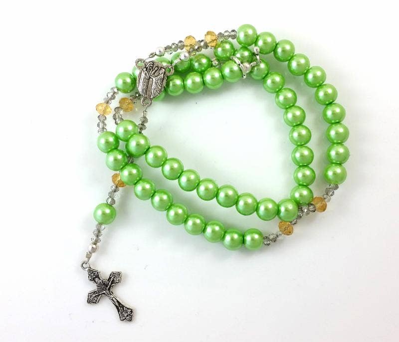 Costello International - Vente Collier de prière en perles - Chapelet en perles de culture en cristal Swarovski et perles en argent6