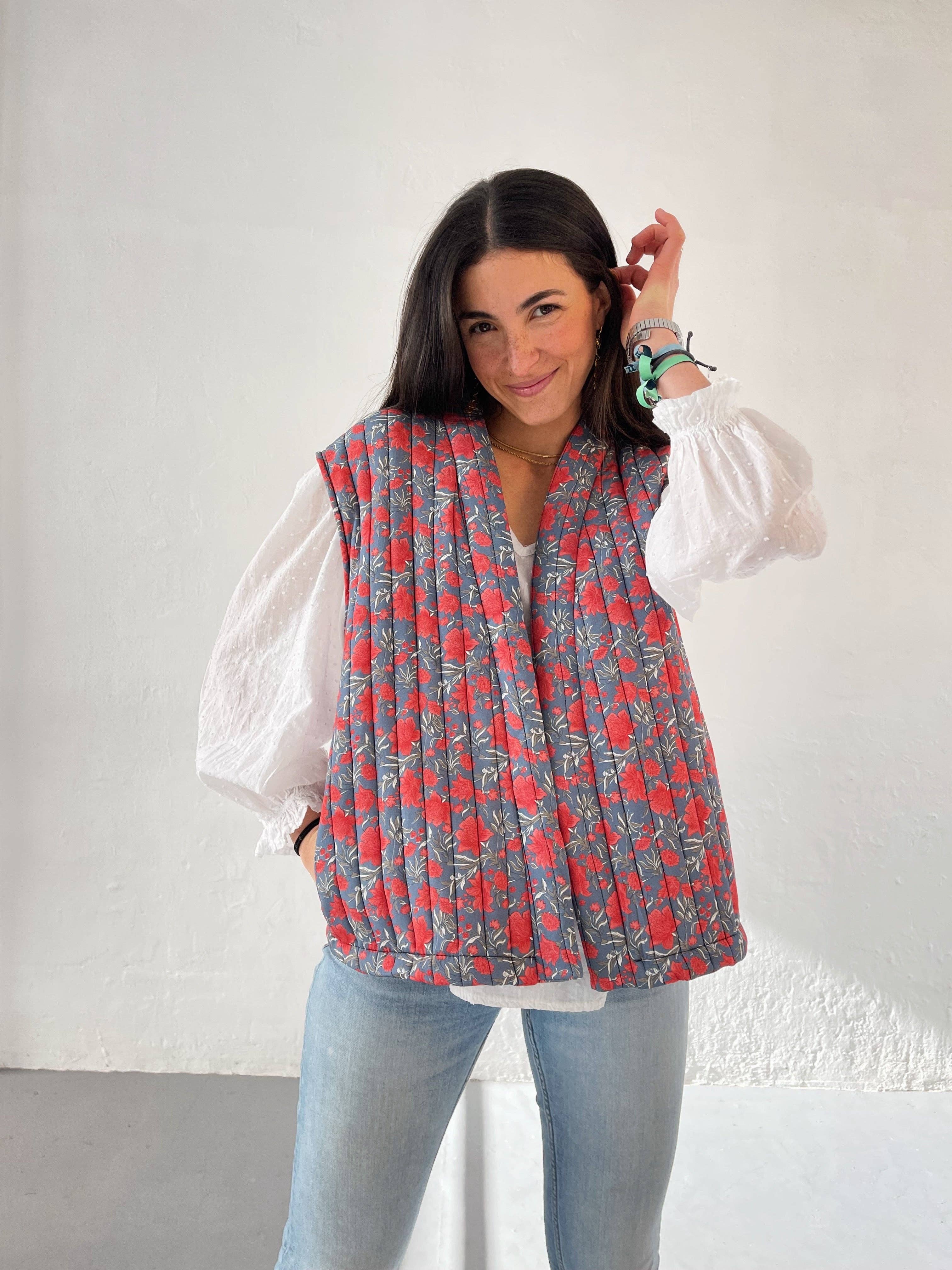 MindTraveler – wholesale Väst - Dam – Floral vadderad väst8