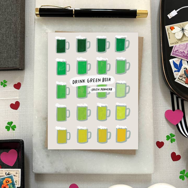 Barone and Co. – Cartão do Dia de São Patrício por atacado – Cartão de Cerveja Verde3
