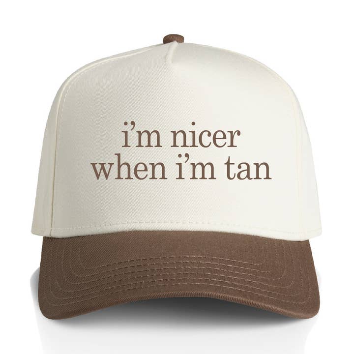 I'm Nicer When I'm Tan Snapback Hat for wholesale by Clover + Cotton Co