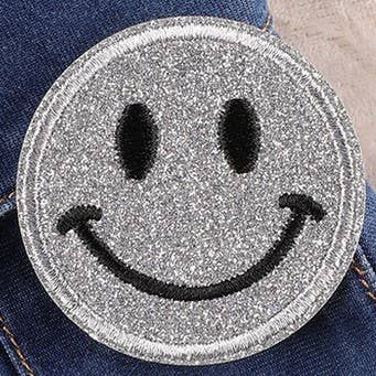 Dilworth Road - Wholesale Patch - Glitter Shimmer Smiley Face Self Adhesive Patch4