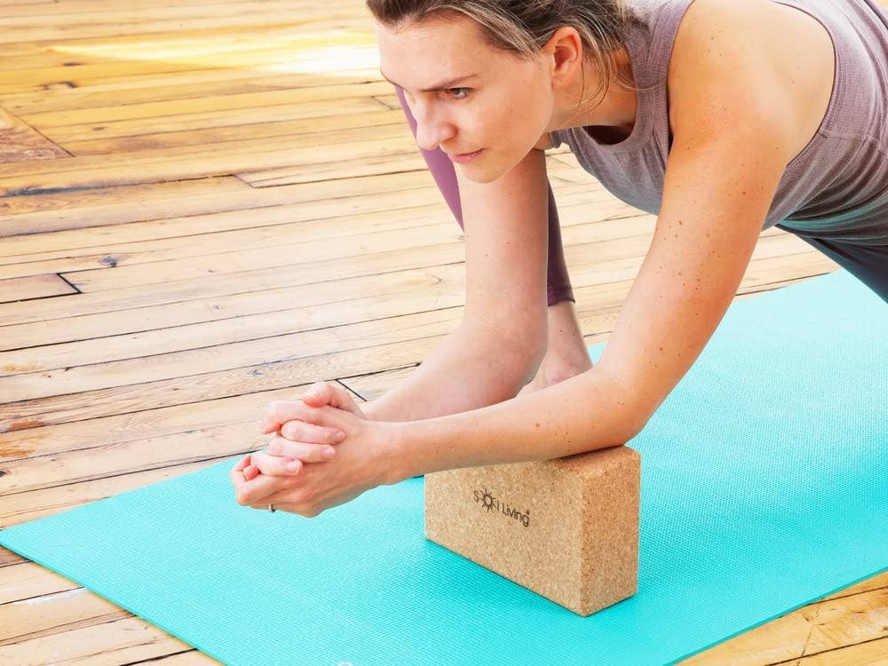 Brown Yoga Block - High-Density Brick - Cork, 3" x 6" for wholesale on Faire5