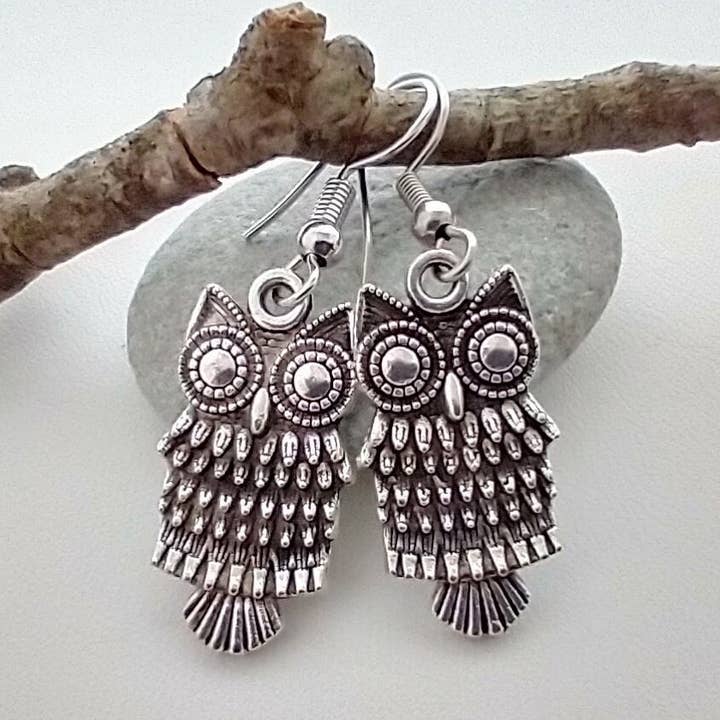 Wise Owl Earrings for wholesale by Piccadilly Pendants