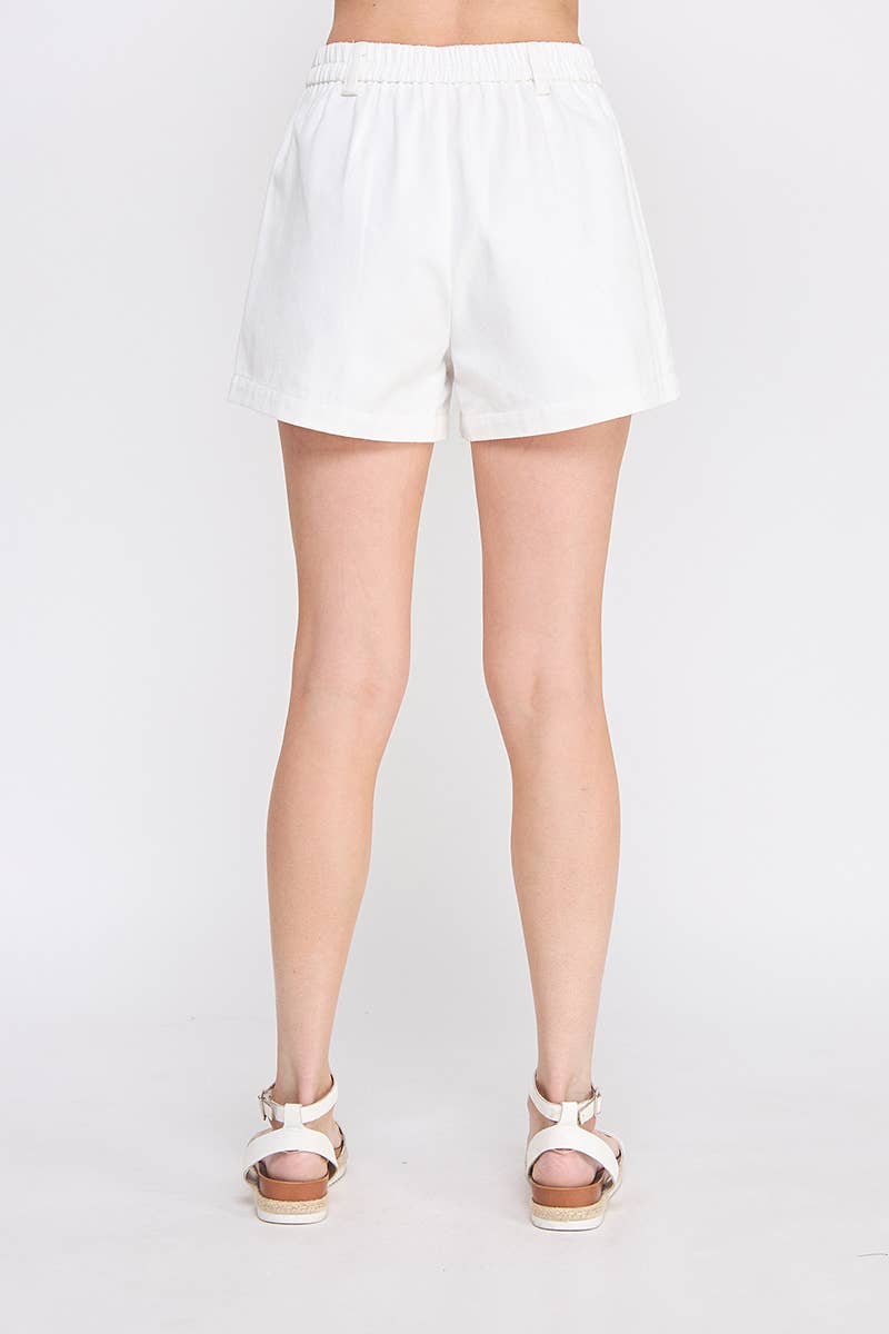 Allie Rose - Wholesale Shorts - Women's - Twill Box Pleat Shorts with Pockets12