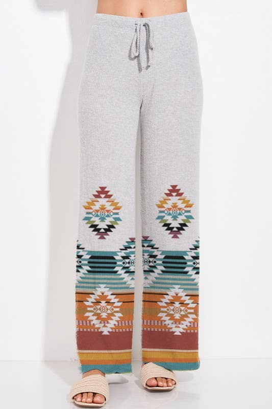 MintChoco - Wholesale Lounge Set - Women's - Aztec print rib loungewear set p3