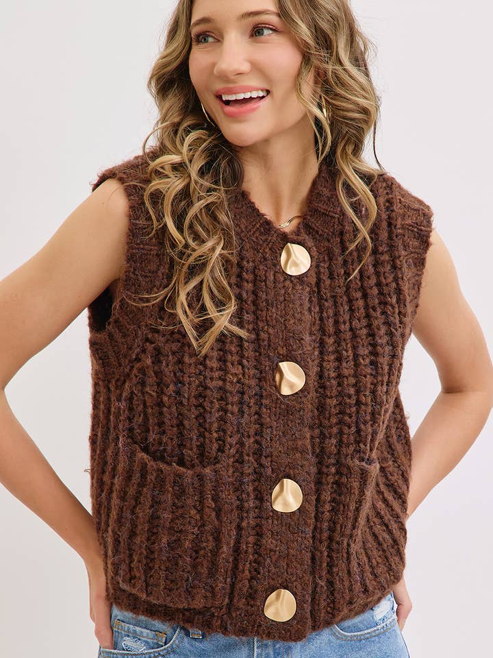 Sweet Lovely by Jen - Wholesale Knit Sweater - Women's - CHUNK SWEATER KNIT VEST 35