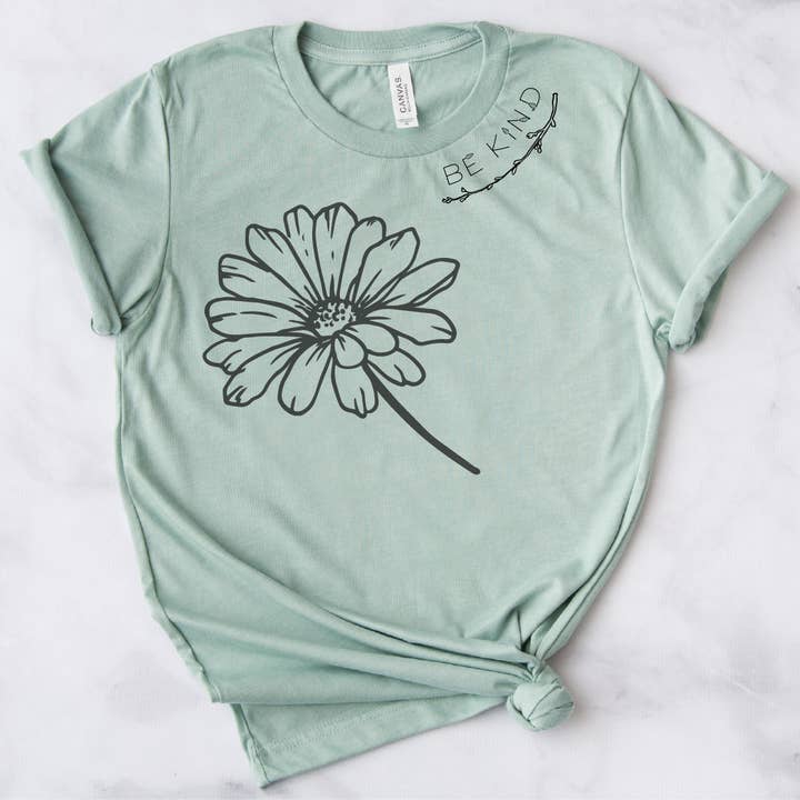 Be Kind Floral Tee for wholesale by Boho Bailey