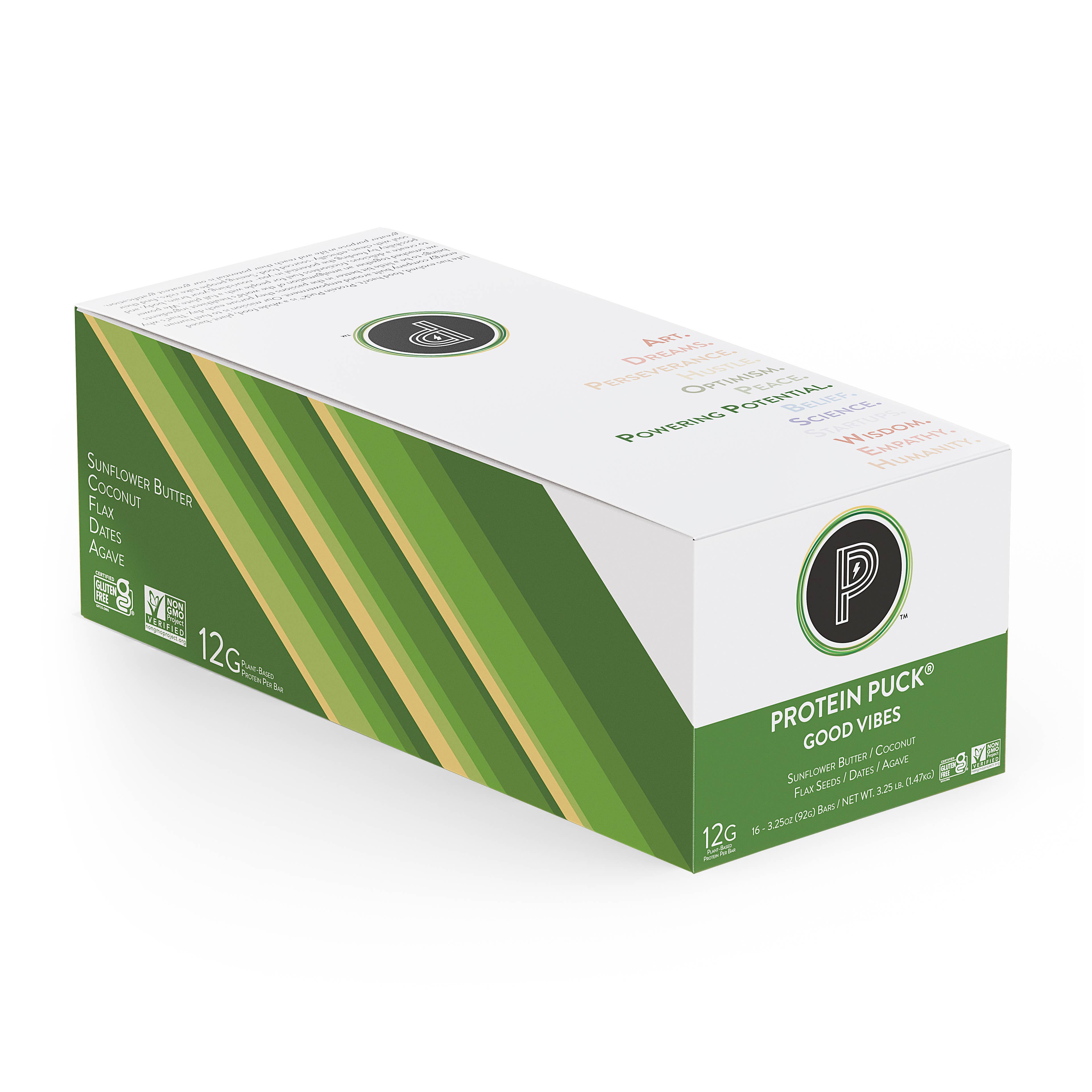 Protein Puck - Wholesale Snack Bar - Good Vibes (Coconut, Almond, Sunflower) (16 - 3.25oz Bars)9