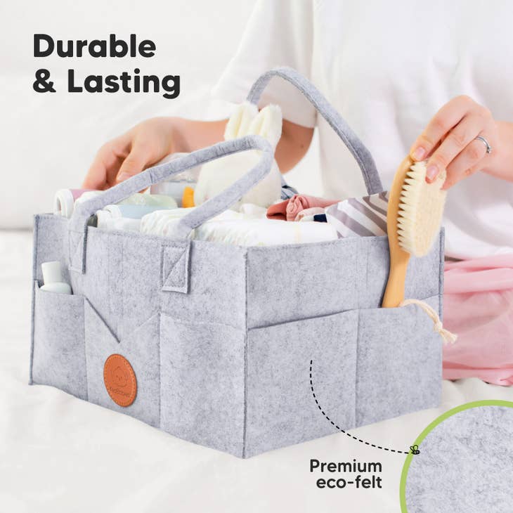  Diaper Caddy With Shoulder Strap & Entertainment Pouch Keeps  Baby Still For Diaper Change. Waterproof Diaper Organizer Canvas Fabric  Wipe Clean. Diaper Caddy Organizer Multiple Compartments (Beige) : Baby
