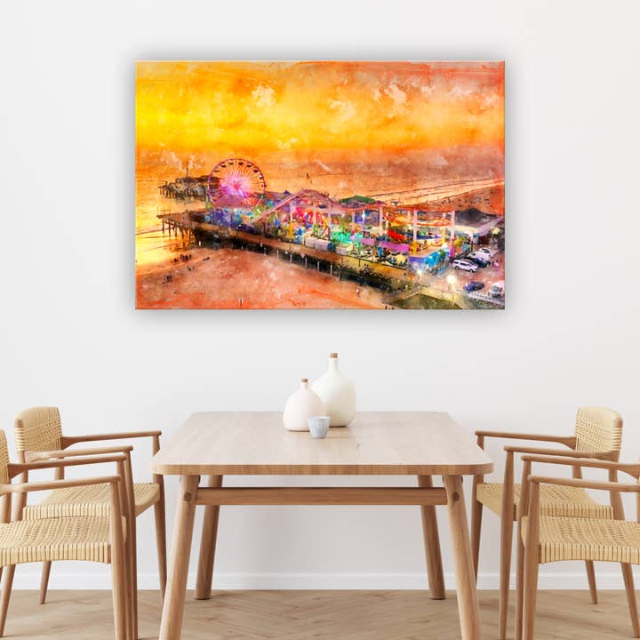 Kunstleinwände, Los Angeles, Kalifornien, Santa Monica Pier für den Großhandel von G.O.A.T House of Creative