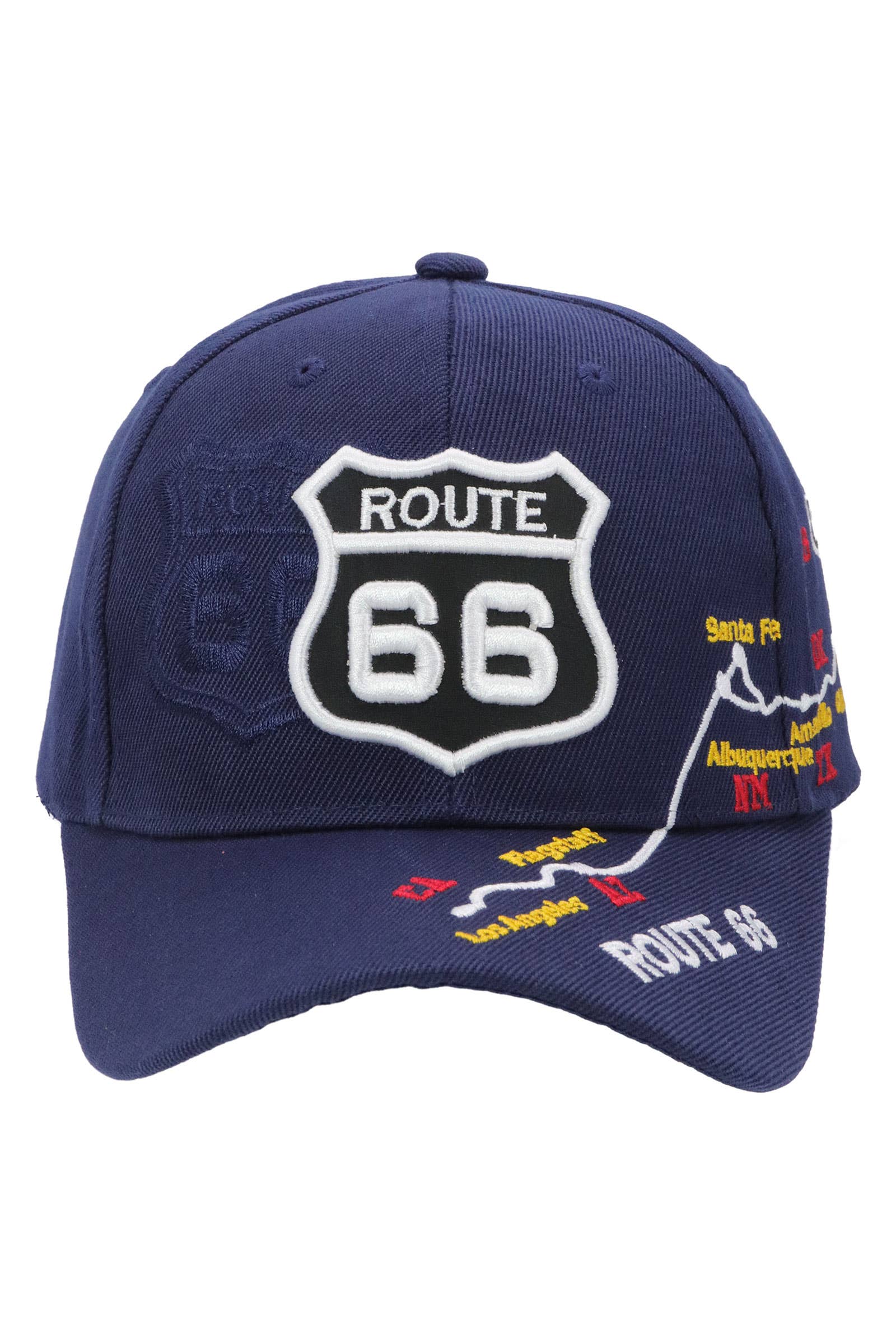 Cap Zone – wholesale Baseball cap – Unisex – Route 66 Road Map Polyester Baseball Cap16