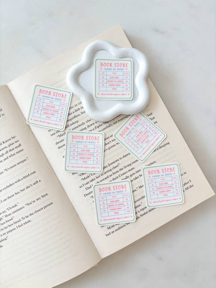 Etiqueta de Recibo da Livraria por atacado de Fleurs on Sunday