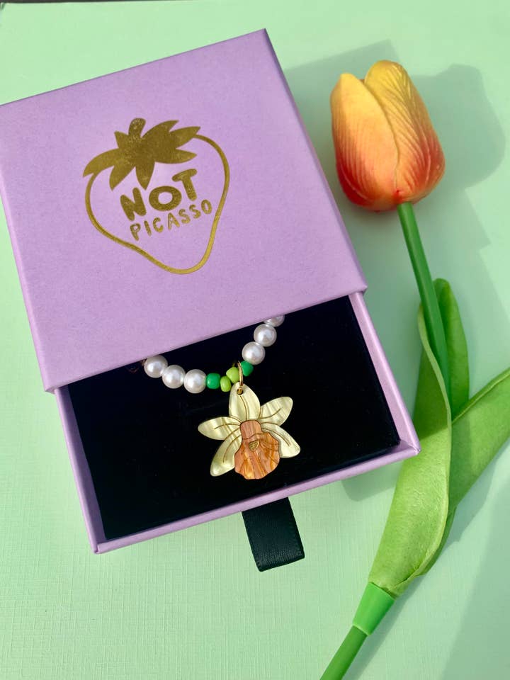 Daffodil Beaded Necklace for wholesale by Not Picasso