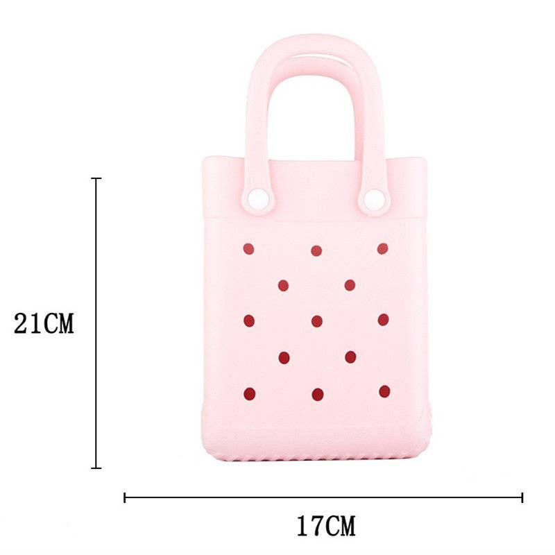 Auraquise - Wholesale Beach Bag - EVA Small Square Beach Bag with Hole Design Handheld Tote0