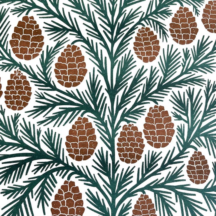 Katharine Watson - Wholesale Art Print - Holiday Garden Series: Pinecone Risograph Print4