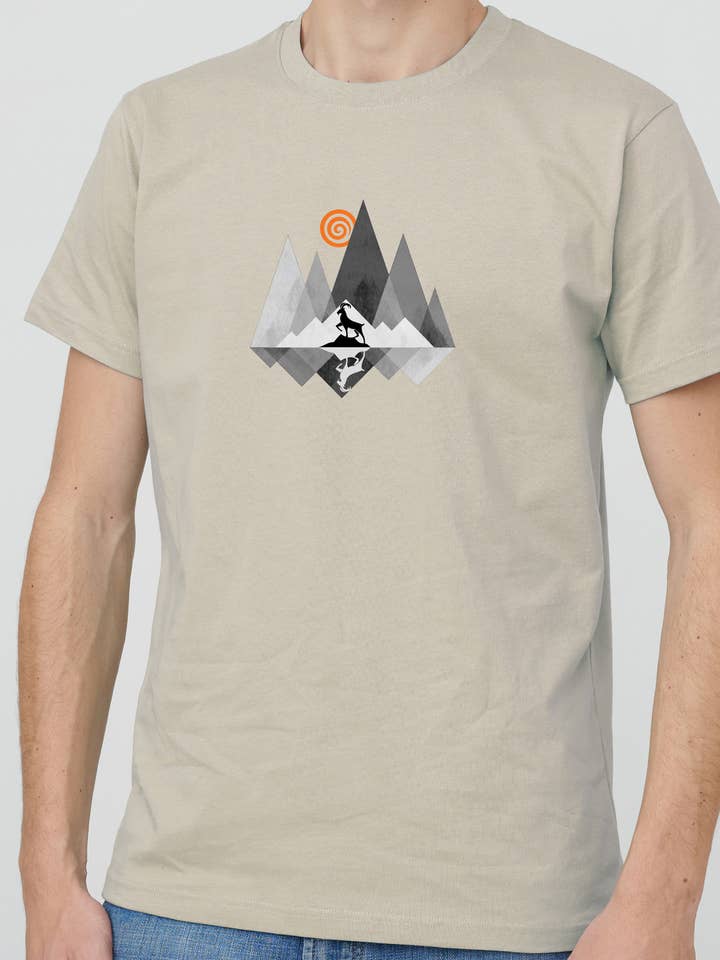 T-SHIRT MOUNTAIN HIGH CRÈME pour la vente par inspira