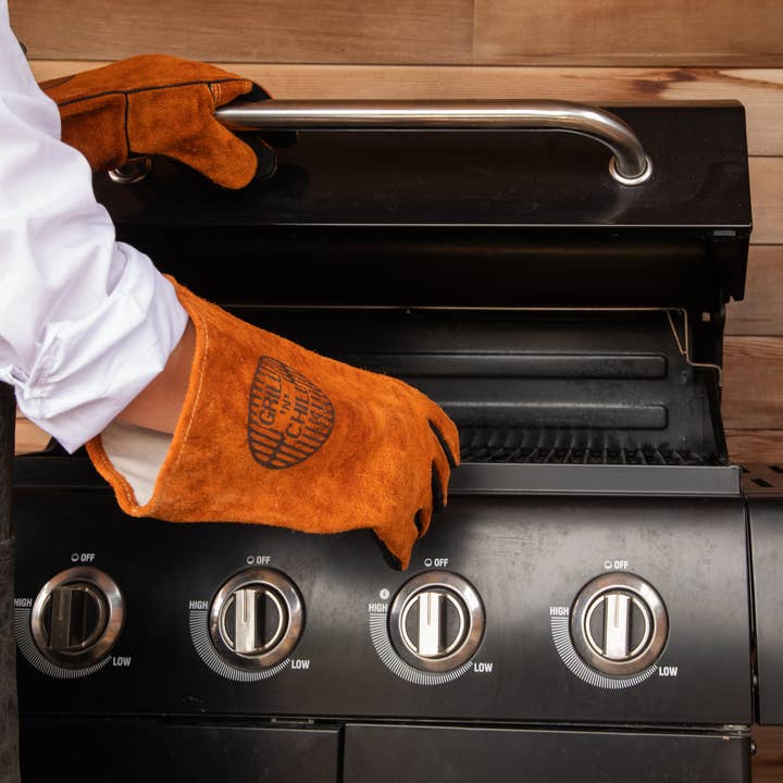 Tiseco - Wholesale Outdoor Grill Tools - BBQ gloves - cow leather - 19x36 cm1