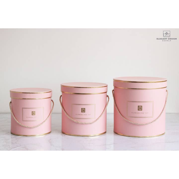 Elegant Design Supply - Wholesale Gift Box - Round "Flowers for you" Hat Flower Box