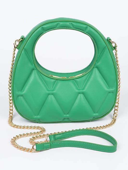 Quilted Faux Leather Handle Bag HOEA230 for wholesale by House of E ATL LLC