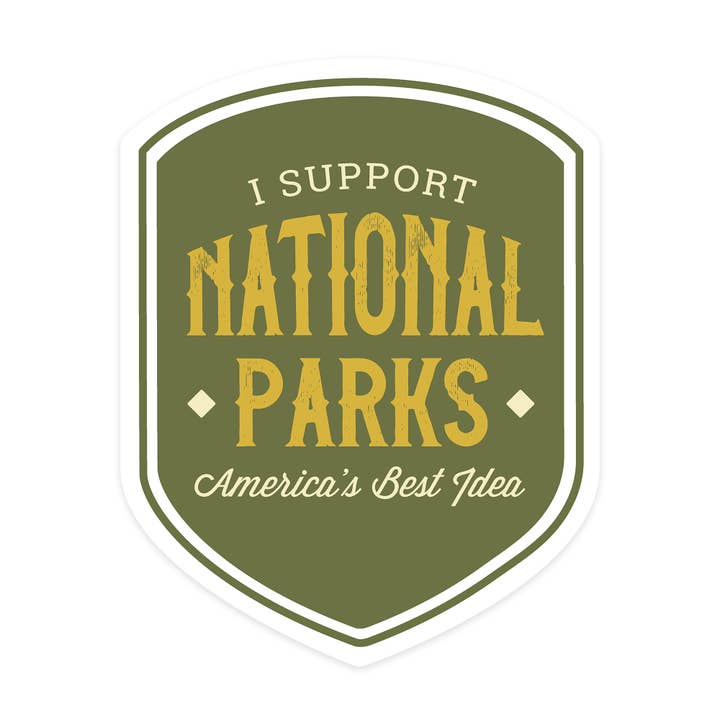 STICKER National Parks, I Support for wholesale by Lantern Press