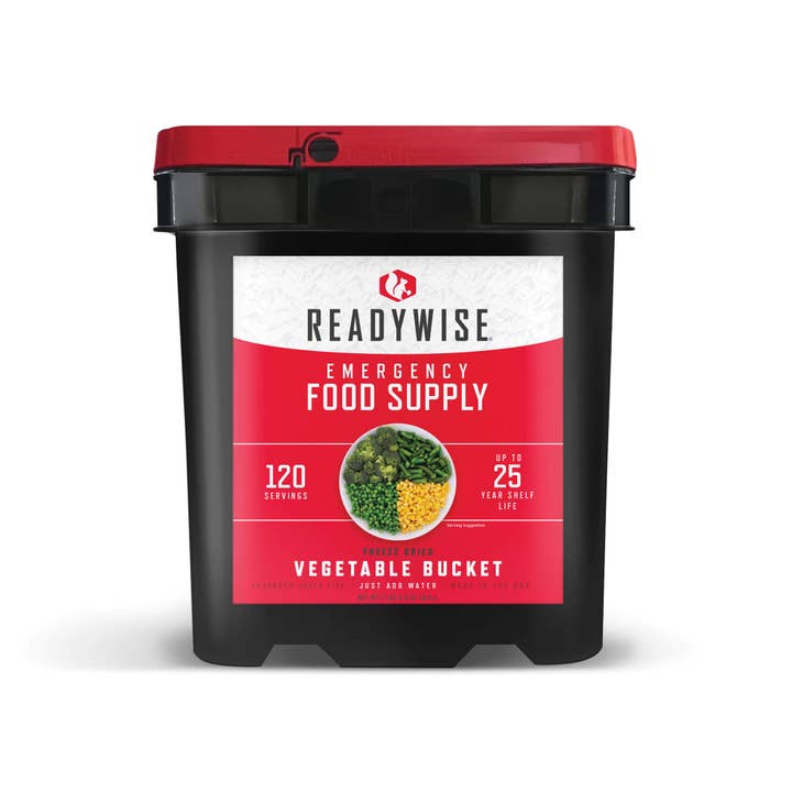Ready Wise - Wholesale Dried/Dehydrated Vegetables - 120 Serving Freeze Dried Vegetable Bucket
