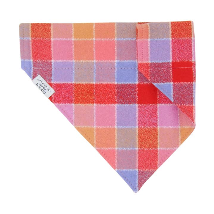 Bandana pour chien en flanelle à carreaux Autumn Jewel à enfiler sur le collier pour la vente par Winnie and the Hound