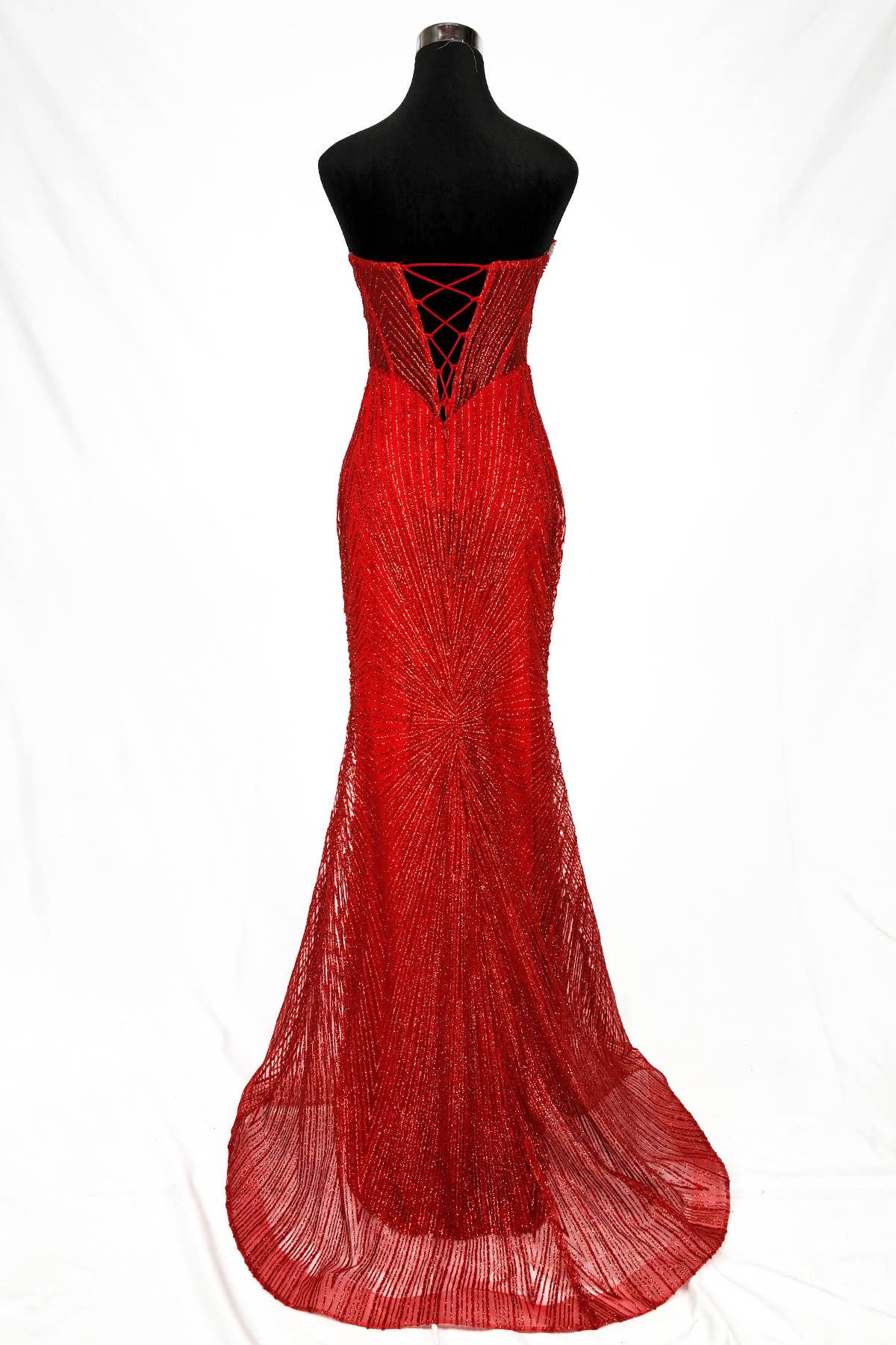 Chicas - Wholesale Gown - Women's - Long sparkling mermaid dress with hanging jewels CF00113