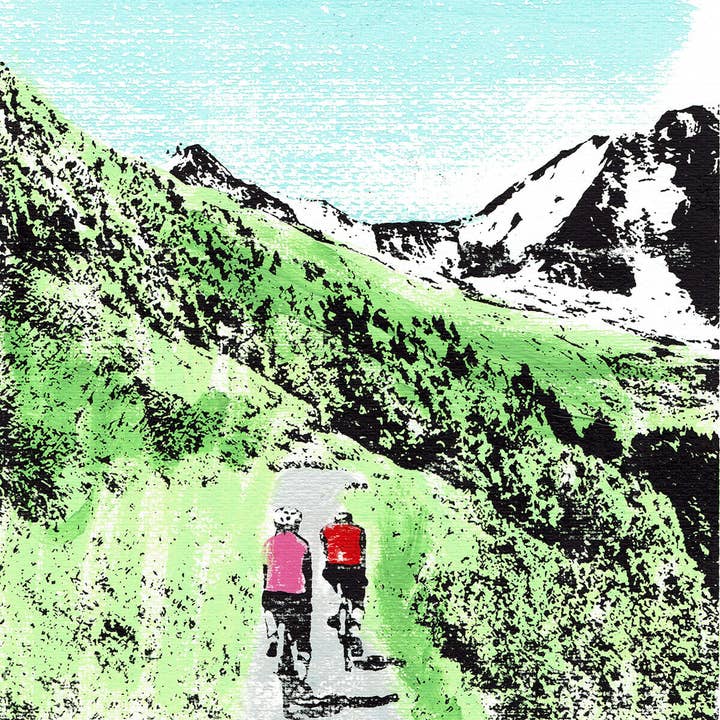 Udforsk Alpinernes originale silketryk for engroshandel hos Katie Edwards Illustration