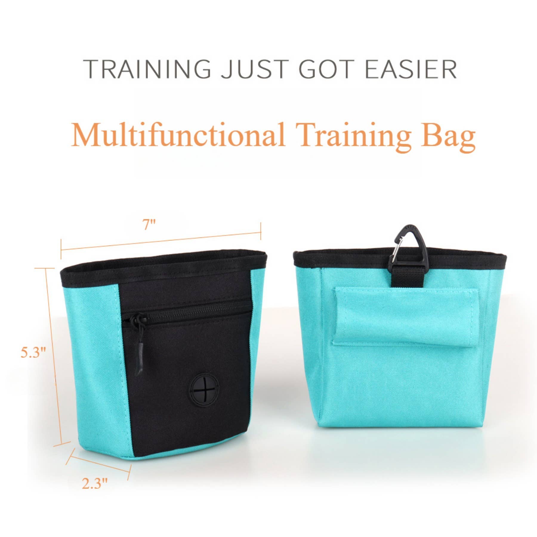 wandf – Großhandel Leckerlibeutel – Hund – Freihändige Haustier-Trainings-Oxford-Bauchtasche mit Gürtelclip3