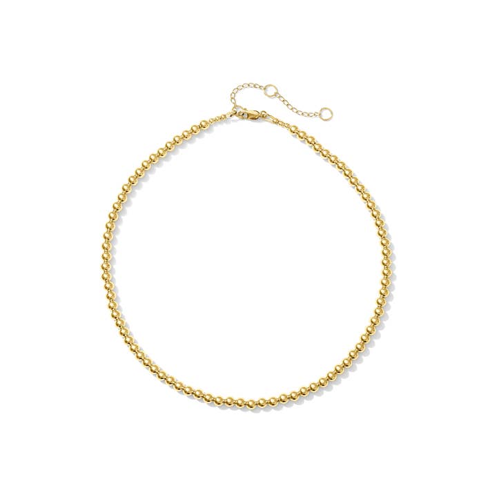 Kaylie Dawn Jewelry - Wholesale Beaded/Pearl Necklace - Jane 14K Gold Filled Classic Gold Beaded Necklace in 5mm