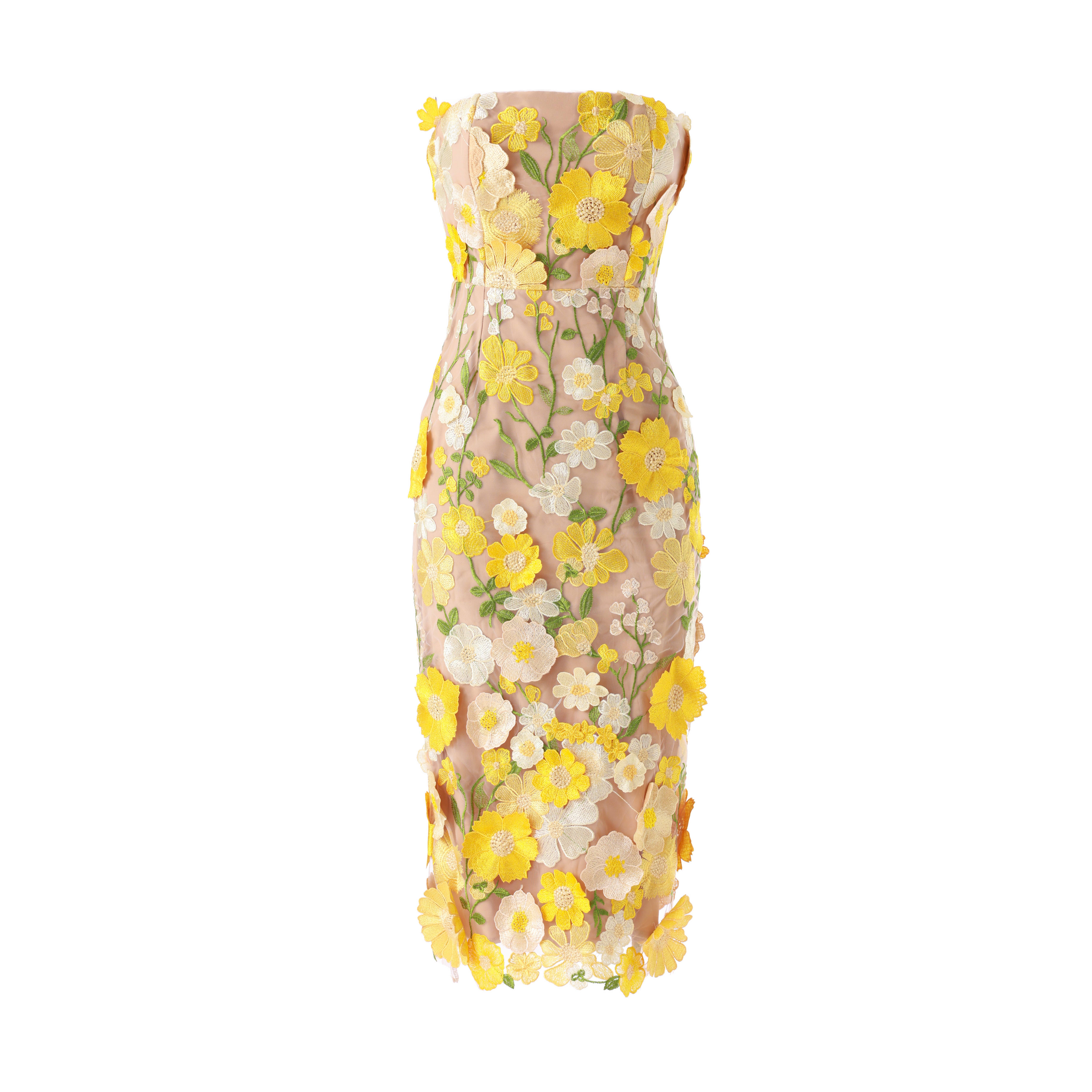 Productseeker - Venta al por mayor Vestido - Mujer - Vestido tubo ajustado con bordado floral4