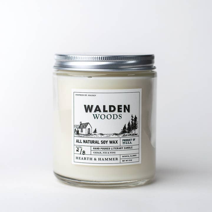 Hearth & Hammer - Wholesale Jar/Filled Candle - Walden Woods Literary Soy Candle 8oz1