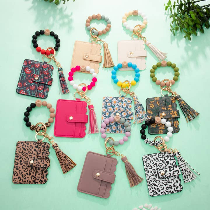 Silicone Wristlet Wallet Keychain - Cute Card Holder Case for wholesale by Sparkle Being